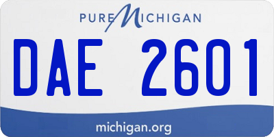 MI license plate DAE2601
