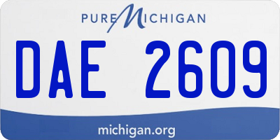 MI license plate DAE2609