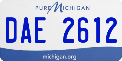 MI license plate DAE2612