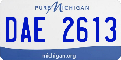 MI license plate DAE2613