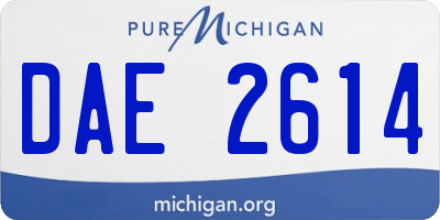 MI license plate DAE2614