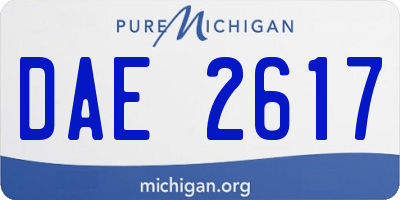 MI license plate DAE2617