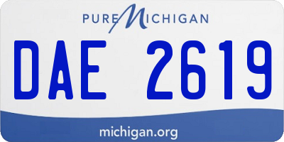 MI license plate DAE2619