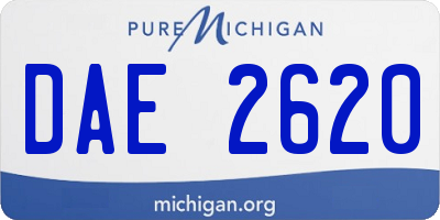 MI license plate DAE2620