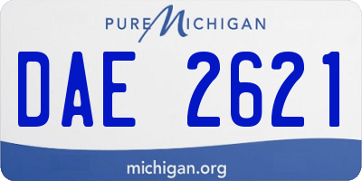 MI license plate DAE2621