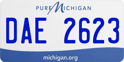 MI license plate DAE2623