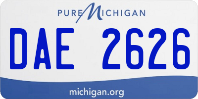 MI license plate DAE2626