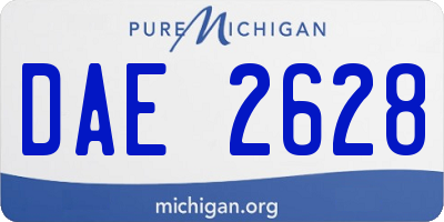 MI license plate DAE2628