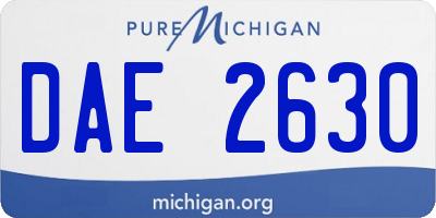 MI license plate DAE2630