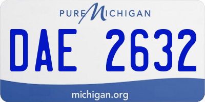 MI license plate DAE2632