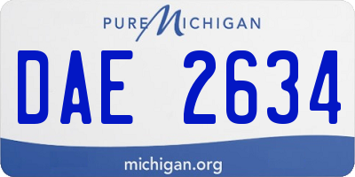 MI license plate DAE2634