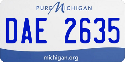 MI license plate DAE2635