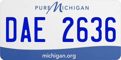 MI license plate DAE2636