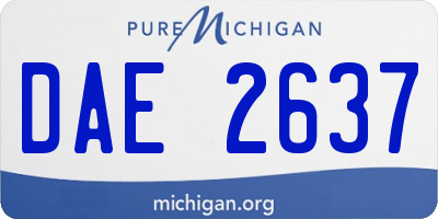 MI license plate DAE2637