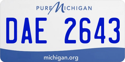 MI license plate DAE2643