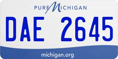 MI license plate DAE2645