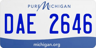 MI license plate DAE2646