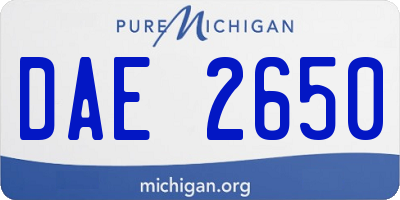MI license plate DAE2650
