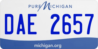 MI license plate DAE2657