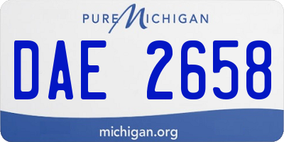 MI license plate DAE2658