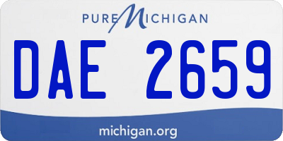 MI license plate DAE2659