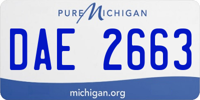 MI license plate DAE2663