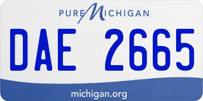 MI license plate DAE2665