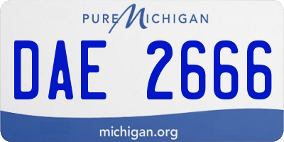 MI license plate DAE2666
