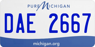 MI license plate DAE2667