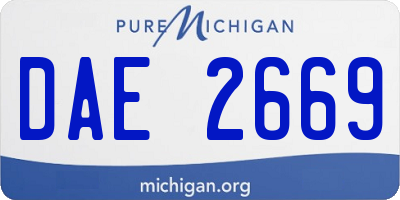 MI license plate DAE2669