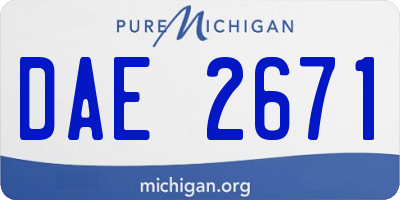 MI license plate DAE2671