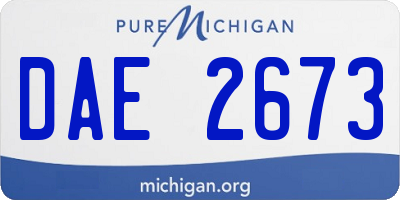 MI license plate DAE2673