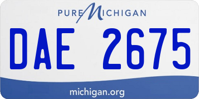 MI license plate DAE2675