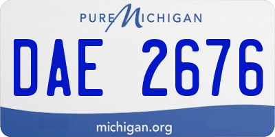 MI license plate DAE2676
