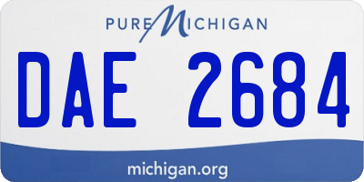 MI license plate DAE2684
