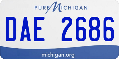 MI license plate DAE2686