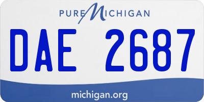 MI license plate DAE2687