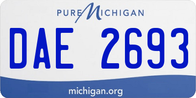MI license plate DAE2693