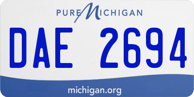 MI license plate DAE2694