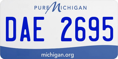 MI license plate DAE2695