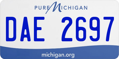 MI license plate DAE2697
