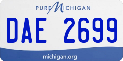 MI license plate DAE2699