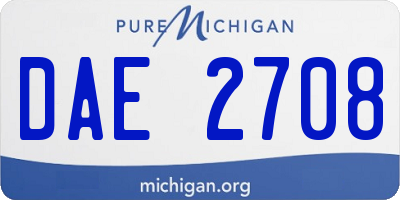 MI license plate DAE2708