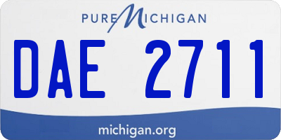 MI license plate DAE2711