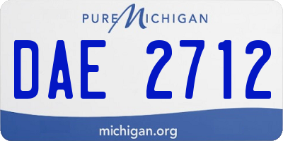 MI license plate DAE2712
