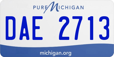 MI license plate DAE2713