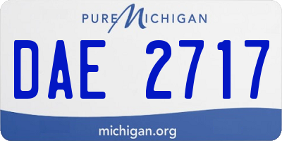 MI license plate DAE2717