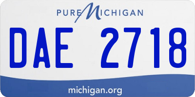 MI license plate DAE2718