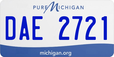 MI license plate DAE2721