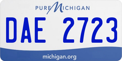 MI license plate DAE2723